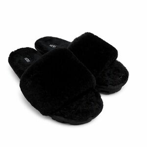 UGG Black Fluffy Slide Slippers Sz 7
